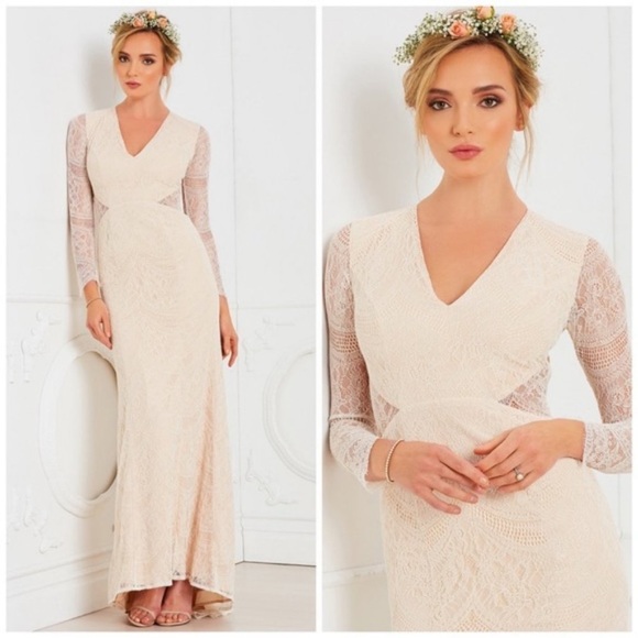NEW TULAROSA X REVOLVE BOHO IVORY LACE LONGSLEEVE WEDDING DRESS GOWN 4 - Picture 17 of 17